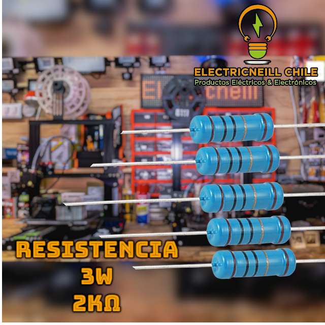 Resistencia de película de carbono 3W 2 kΩ - Electricneill