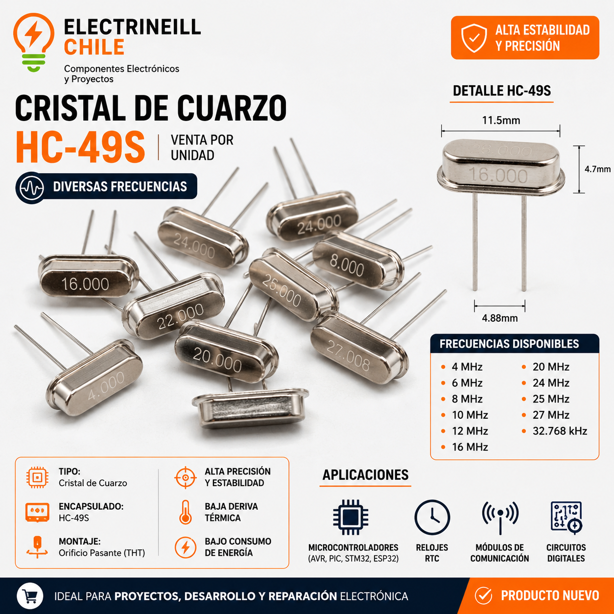 Oscilador de Cristal HC-49S