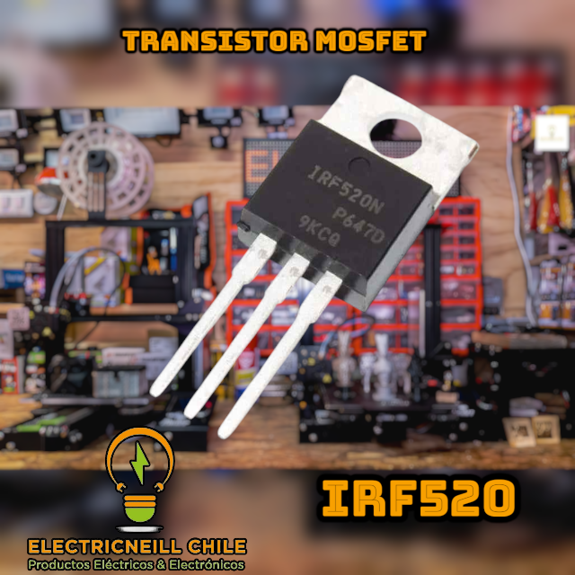 Transistor MOSFET IRF520 Canal N TO-220 – 100 V 9.2 A