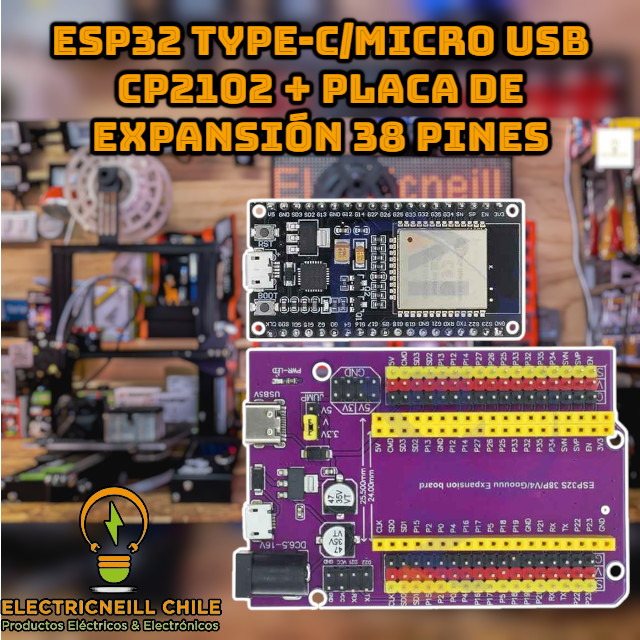 ESP32 TYPE-C/MICRO USB CP2102 WiFi + Bluetooth Dual Core ESP32-DevKitC-32 ESP-WROOM-32 placa de expansión 38 pines