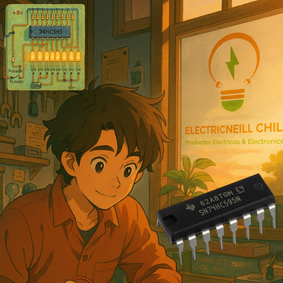Kit Secuencial de LEDs 74HC595 – Proyecto Educativo de Electrónica Digital