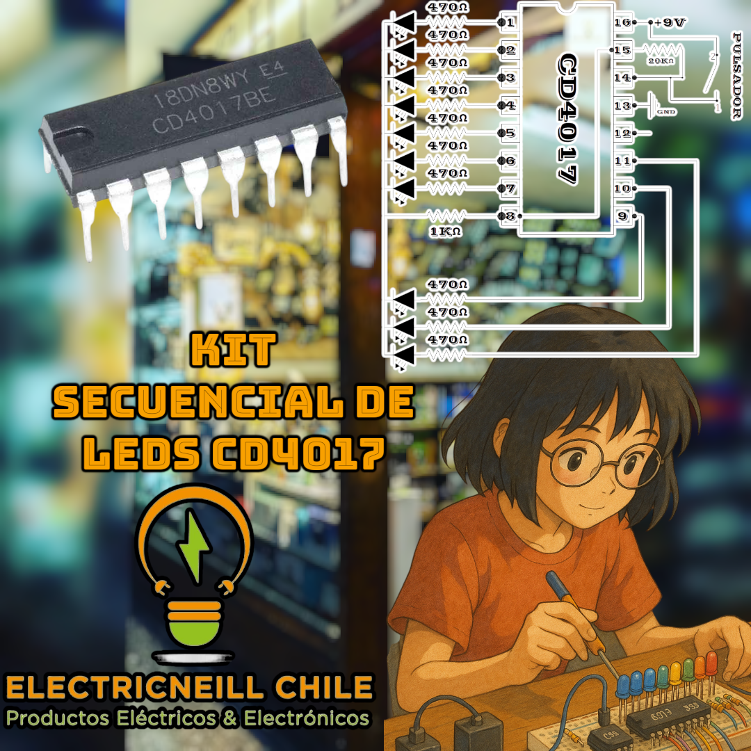 Kit Secuencial de LEDs CD4017 – Contador Digital Educativo