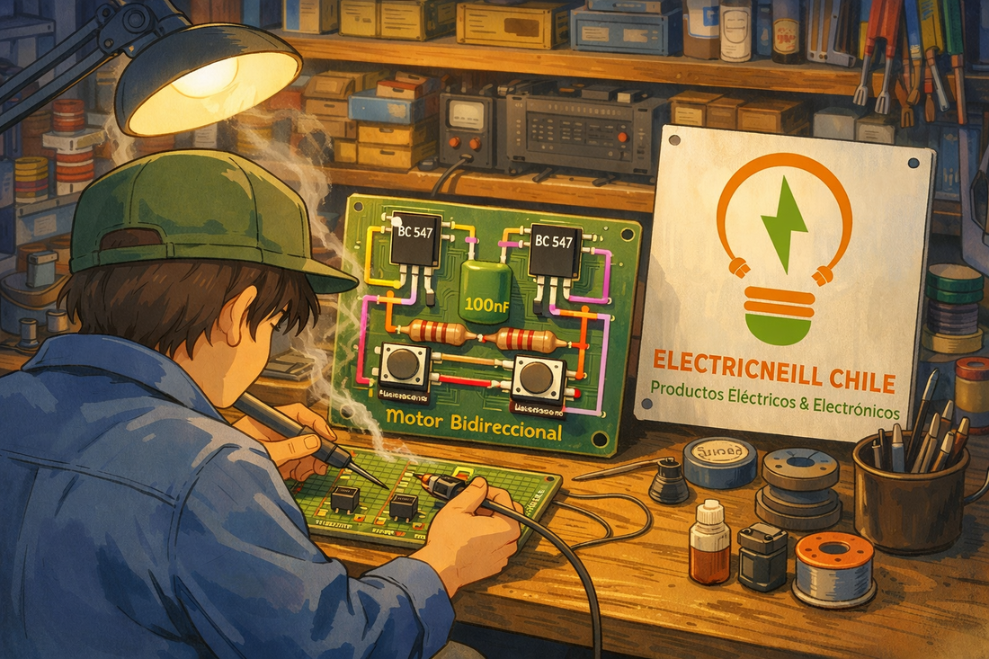 Control de Motor DC Bidireccional con Transistores