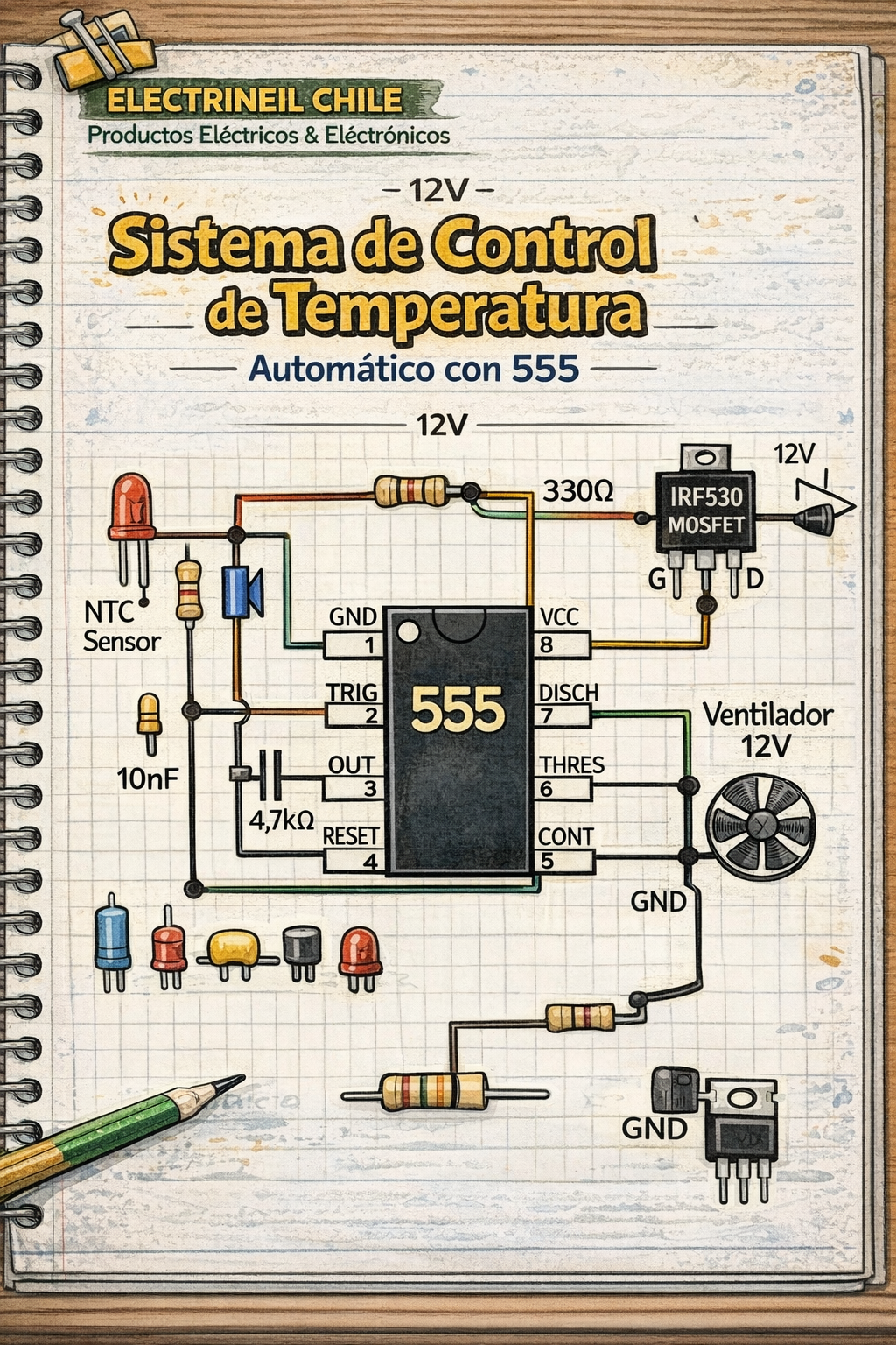 Proyecto: Control Automático de Temperatura con Sensor NTC y Temporizador 555