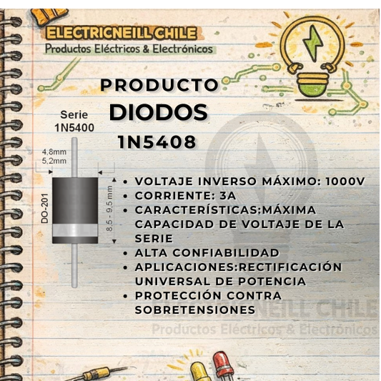 Diodo Rectificador RL207 (2A 1000V)
