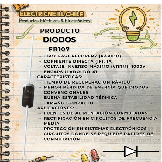 Diodo Rápido FR107 (1A 1000V)