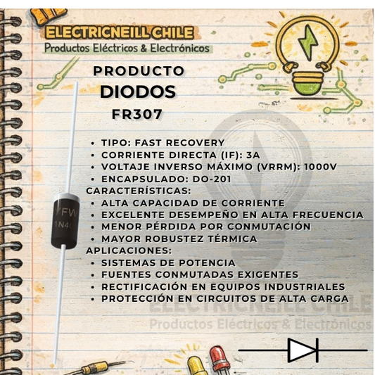 Diodo Rápido FR307 (3A 1000V)