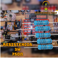 Resistencia 3W de película de carbono – valores de 0,1 Ω a 750 Ω