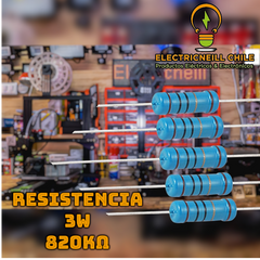 Resistencia 3W de película de carbono – valores de 1 kΩ a 820 kΩ