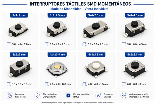 Interruptor Táctil SMD Pulsador