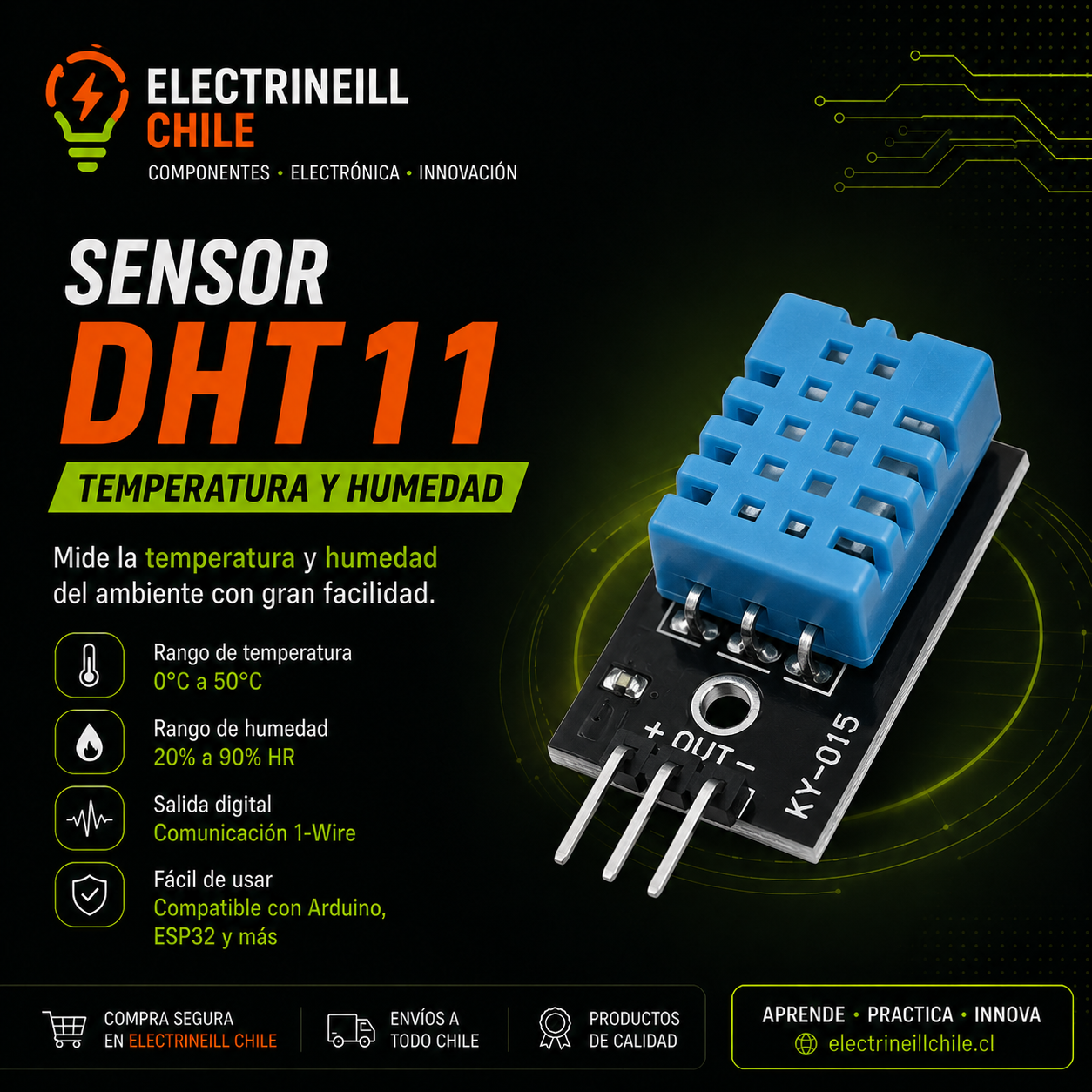Sensor DHT11 KY-015 Electrineill