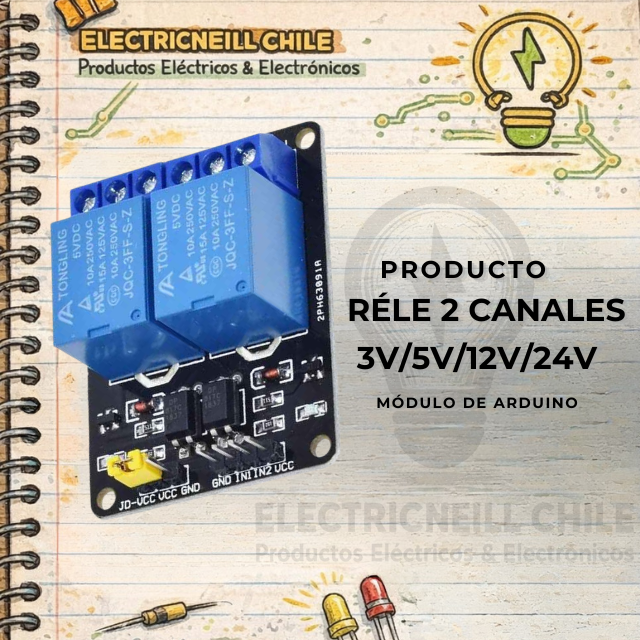 Módulo Relé 1 / 2 / 4 / 6 / 8 Canales 3V – 5V – 12V – 24V