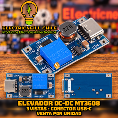 Módulo Elevador DC-DC MT3608 Ajustable 2 A, Entrada 2–24 V y Salida 5–28 V