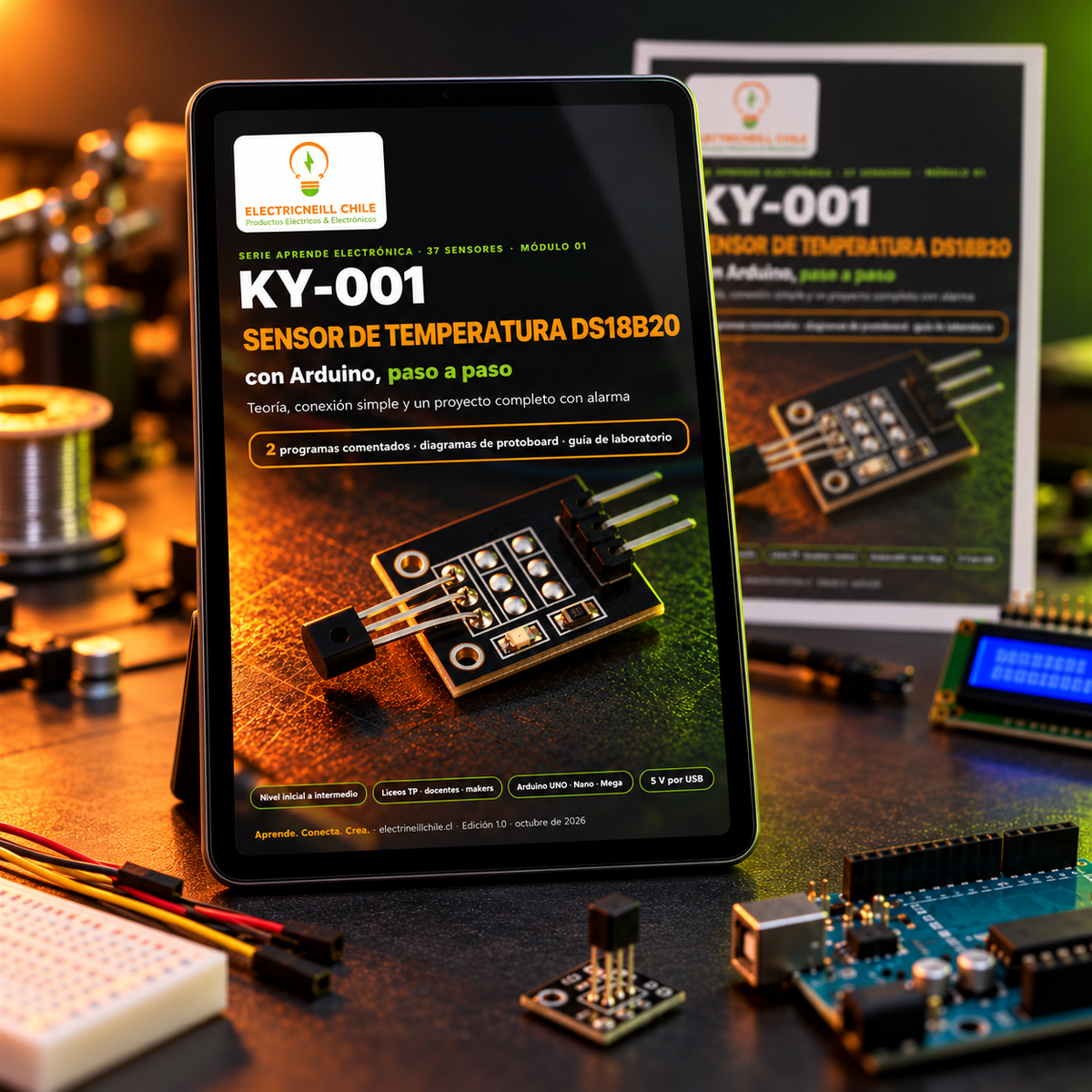 Ebook KY-001: sensor de temperatura DS18B20 con Arduino (PDF)