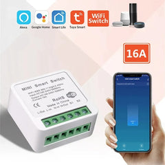 Mini relé inteligente WiFi Tuya 16A para el hogar