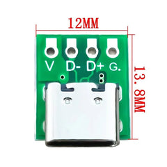 Placa adaptadora USB tipo C de 16 pines (breakout PCB)