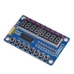 Módulo TM1638 display 8 dígitos, 8 LED y 8 botones
