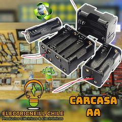 Portapilas AA para 2, 4, 6 u 8 pilas con cables