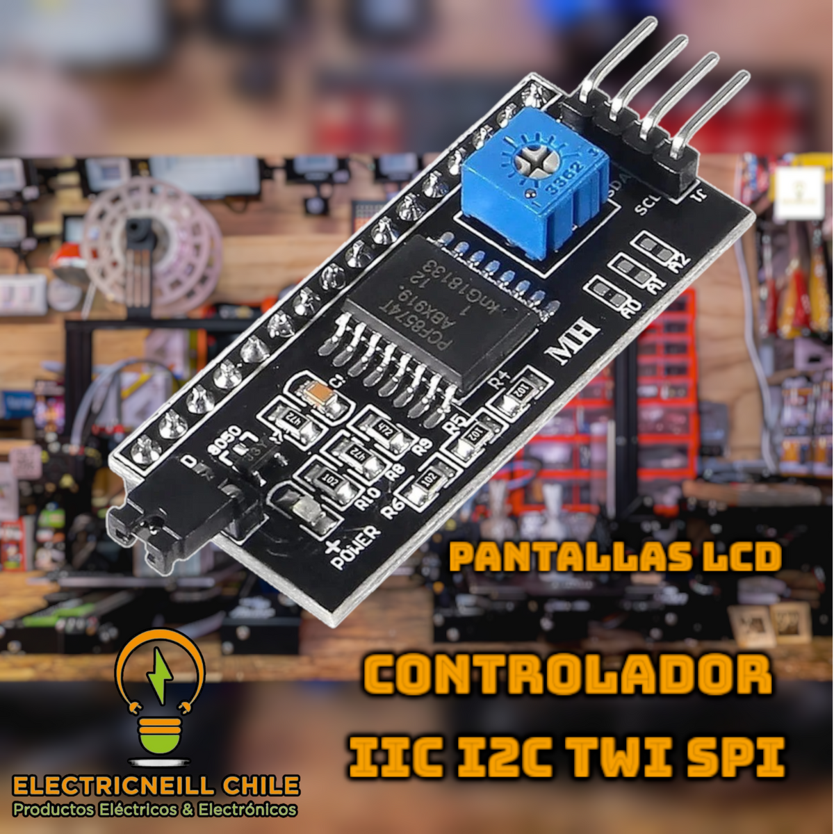 Módulo adaptador I2C para pantalla LCD - Electrineill