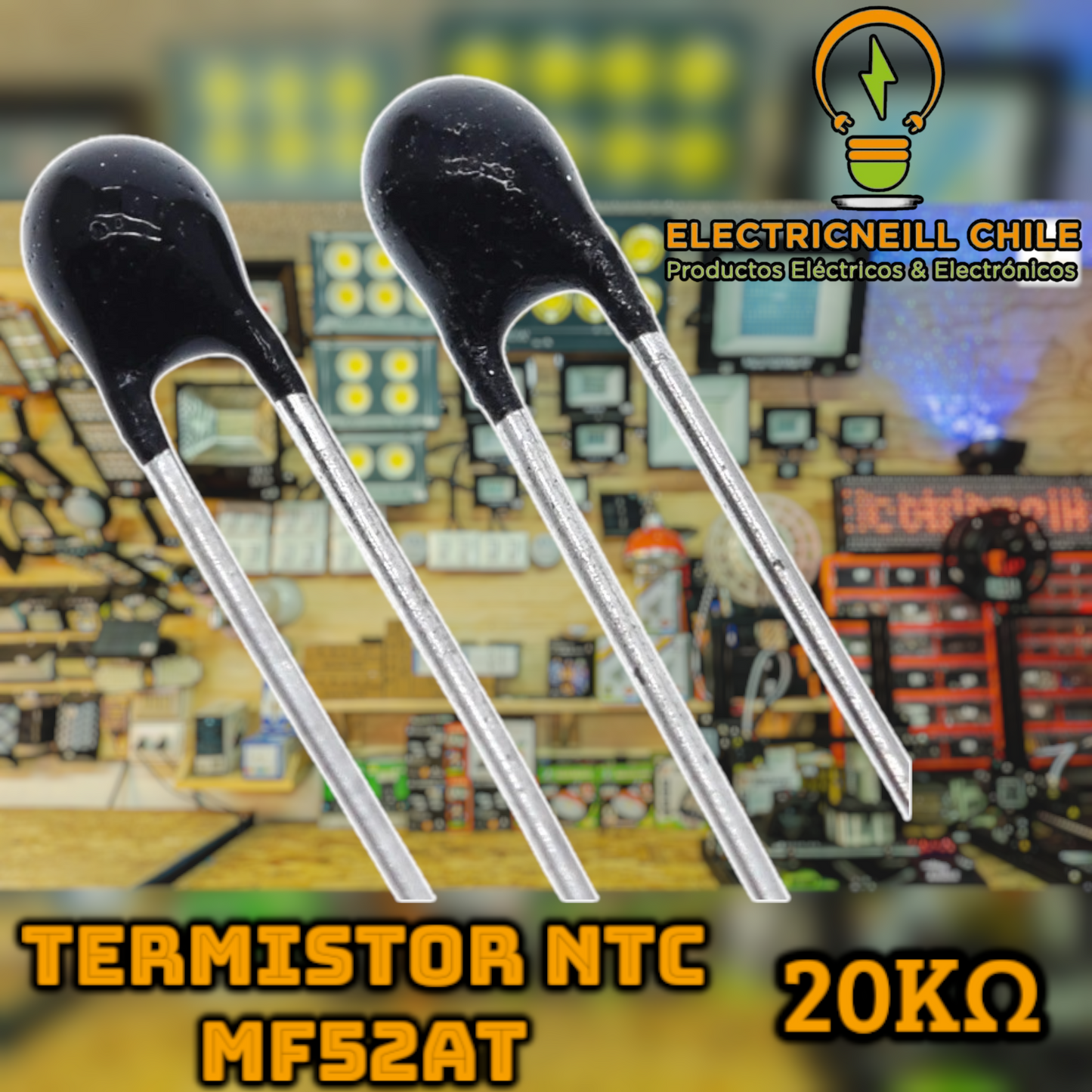 Termistor NTC MF52AT – Varias Resistencias (1K a 100K Ohm) – 5% – B3950