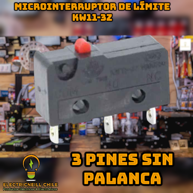 Microinterruptor de Límite KW11-3Z con Palanca y Rodillo – 3 Pines NO/NC 5A 250V