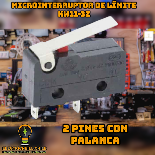Microinterruptor de Límite KW11-3Z con Palanca y Rodillo – 3 Pines NO/NC 5A 250V
