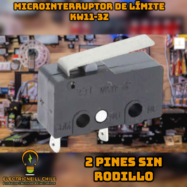 Microinterruptor de Límite KW11-3Z con Palanca y Rodillo – 3 Pines NO/NC 5A 250V