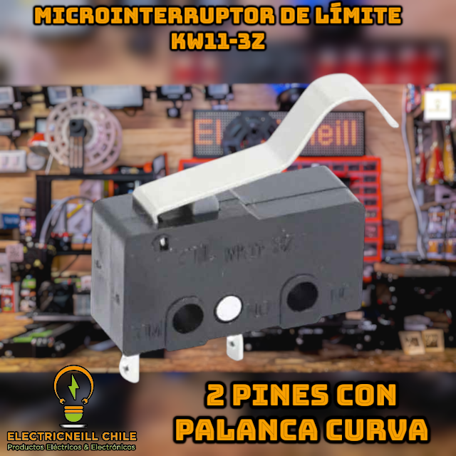 Microinterruptor de Límite KW11-3Z con Palanca y Rodillo – 3 Pines NO/NC 5A 250V