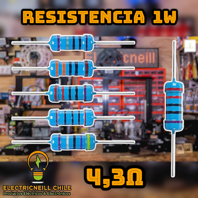 Kit de 3 Resistencias de Película de Carbono 1W [0.33Ω - 100Ω]