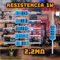 Resistencia 1W película de carbono – 12 kΩ a 2,2 MΩ (pack de 3)