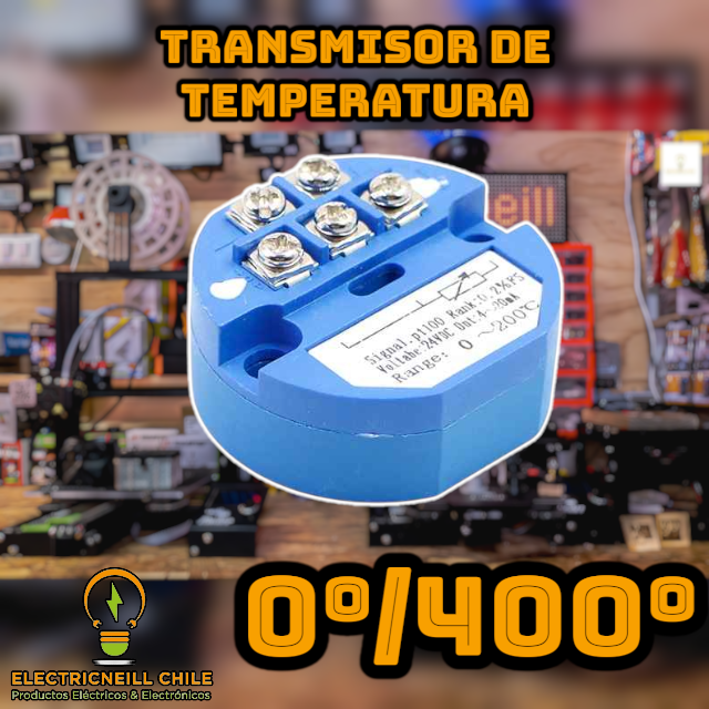 Transmisor de Temperatura PT100 Tipo A – Salida 4–20 mA | Alimentación 24 V DC