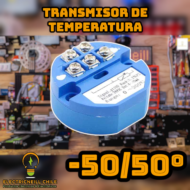 Transmisor de Temperatura PT100 Tipo A – Salida 4–20 mA | Alimentación 24 V DC