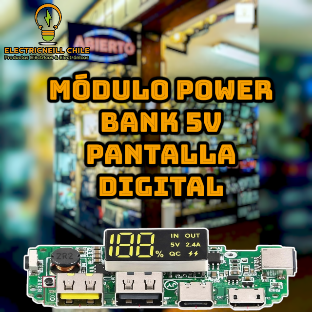Módulo Power Bank 5V 2.4A para Batería 18650 con Cargador y Elevador DC-DC (Con y Sin Display)